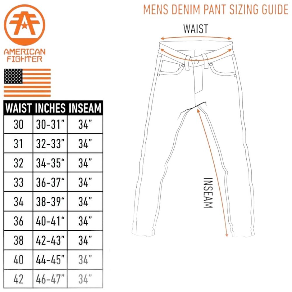 American Fighter Men's Denim jean skinny Fit Striker Volley - Picture 5 of 5